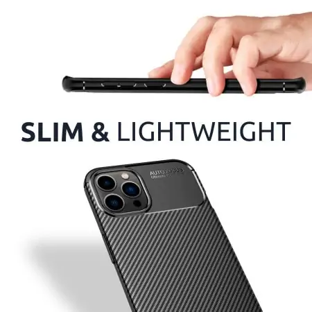 Etui do iPhone 13 Pro Max eleganckie karbonowe, czarne