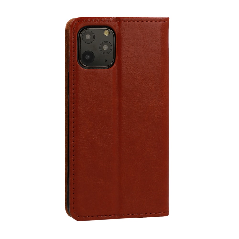 Etui do iPhone 12 Mini eleganckie skórzane, brązowe