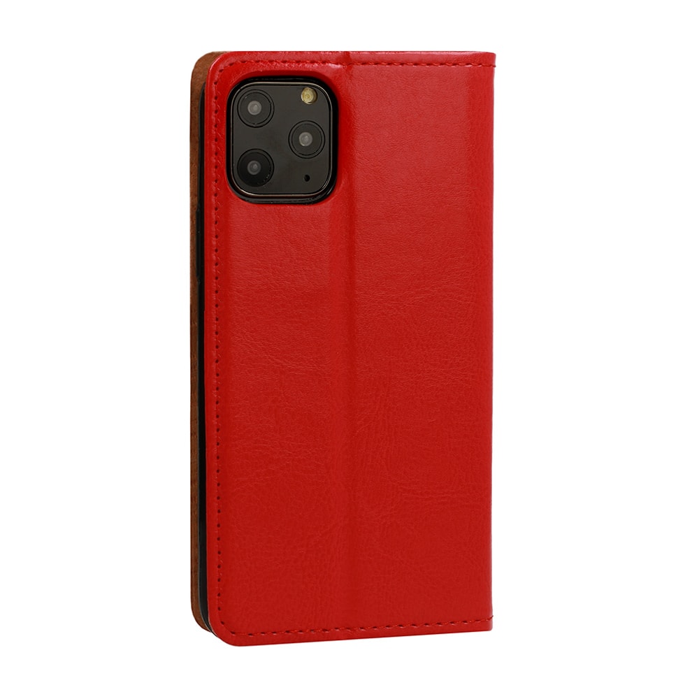 Etui do iPhone 13 Pro Max eleganckie skórzane, czerwone