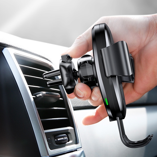 Uchwyt z ładowarką do samochodu 2 w 1 Czarny