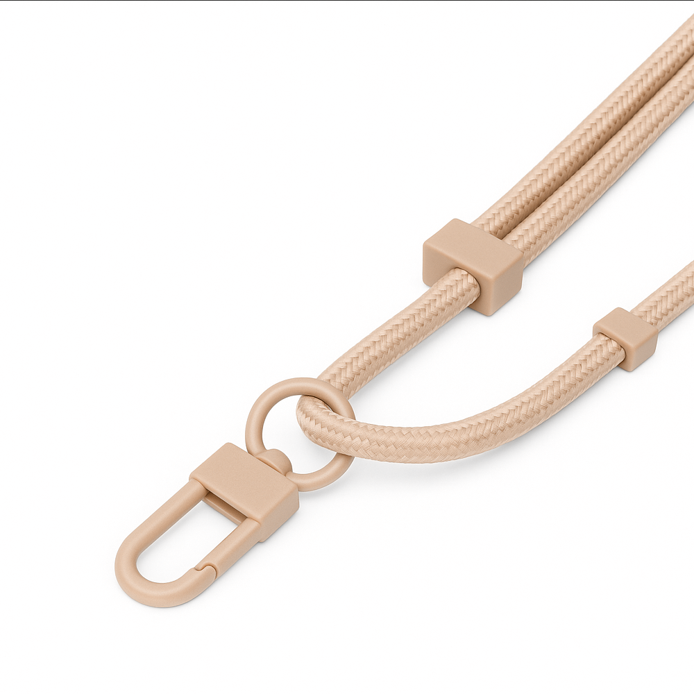 Smycz do telefonu, regulowana, beżowa