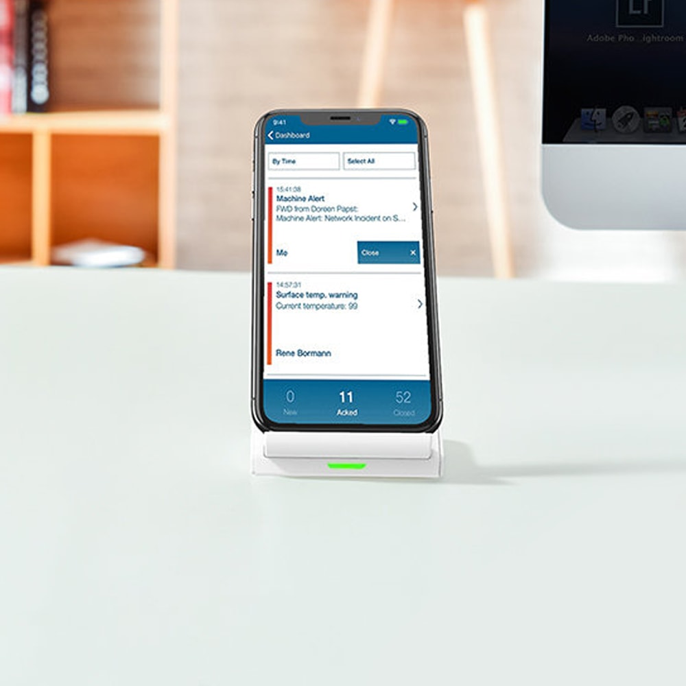 Bezprzewodowa ładowarka indukcyjna biała podstawka + kabel w zestawie, biała