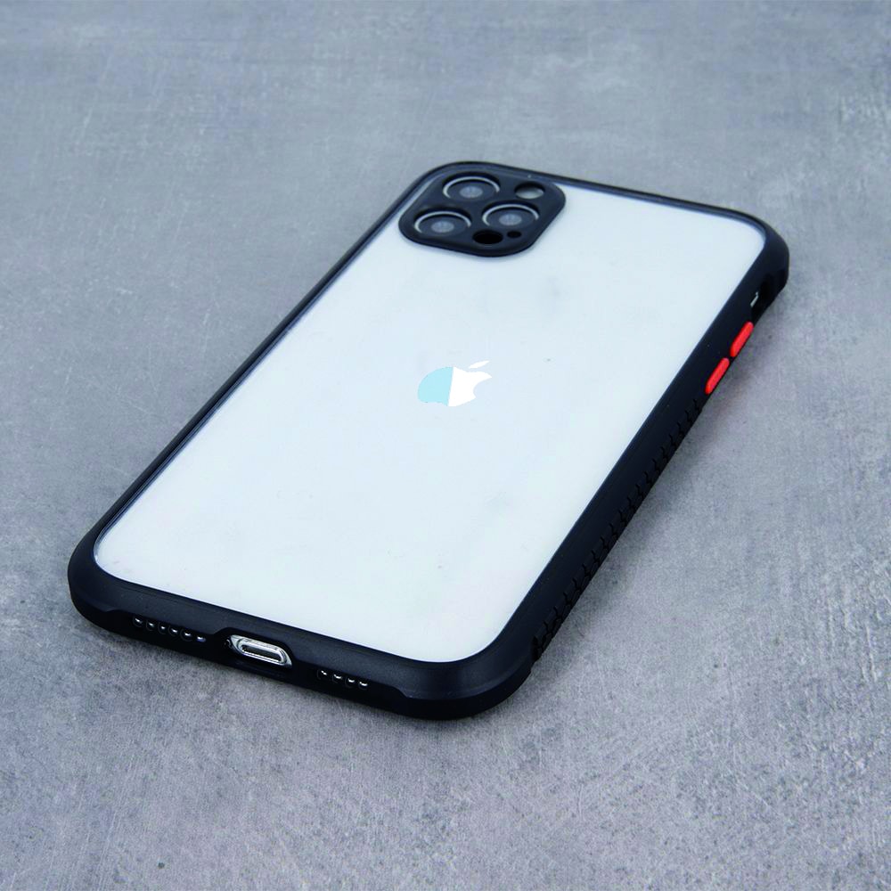 Etui bumper do iPhone 12 Pro super wytrzymałe odporne na wstrząsy, szklany tył