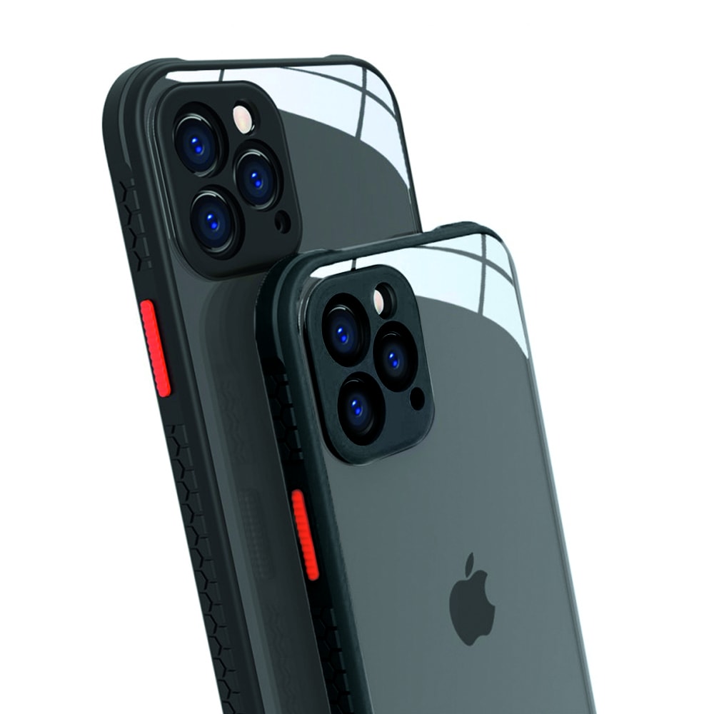 Etui bumper do iPhone 12 Pro super wytrzymałe odporne na wstrząsy, szklany tył