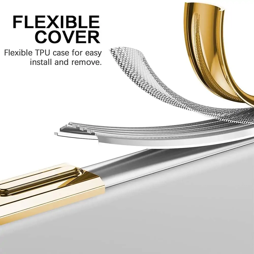 Etui do iPhone 13 Pro JETech Simple Metallic gold przeźroczyste z ramką w kolorze złota