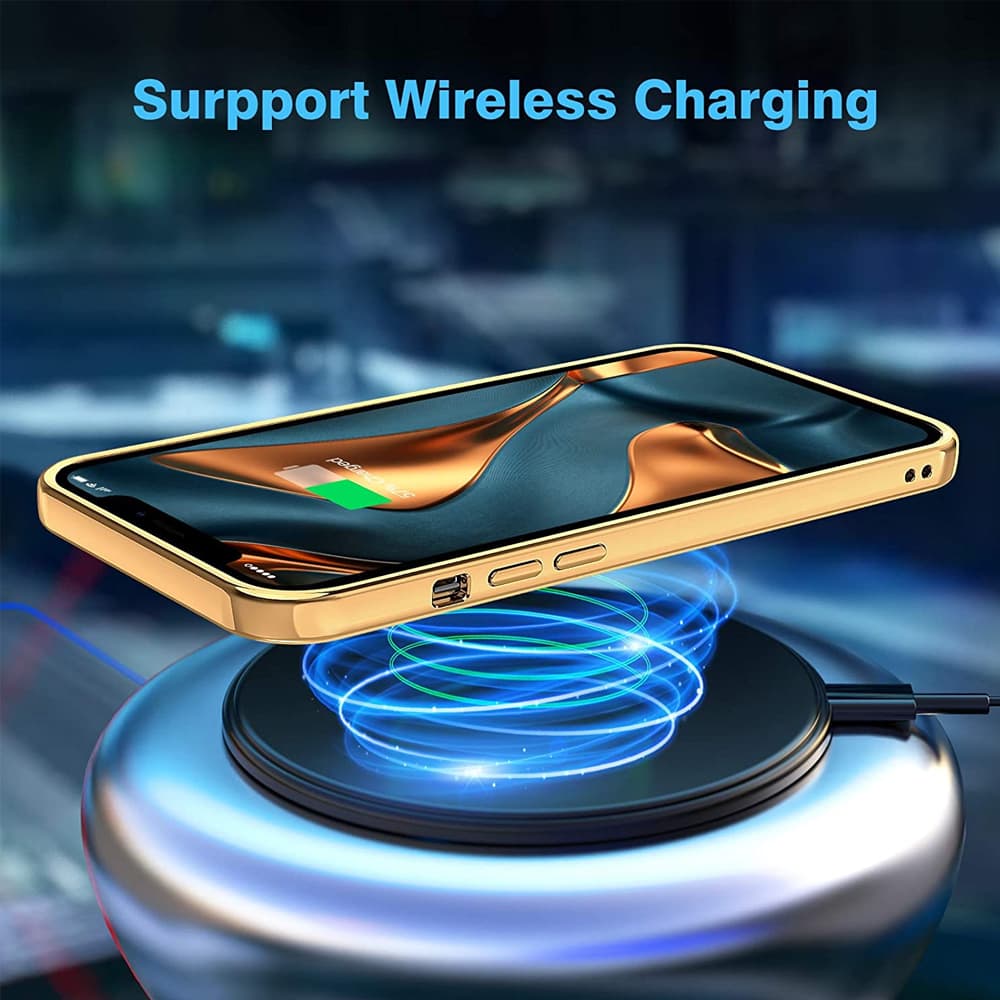 Etui do iPhone 14 JETech Simple Metallic gold przeźroczyste z ramką w kolorze złota (OUTLET)