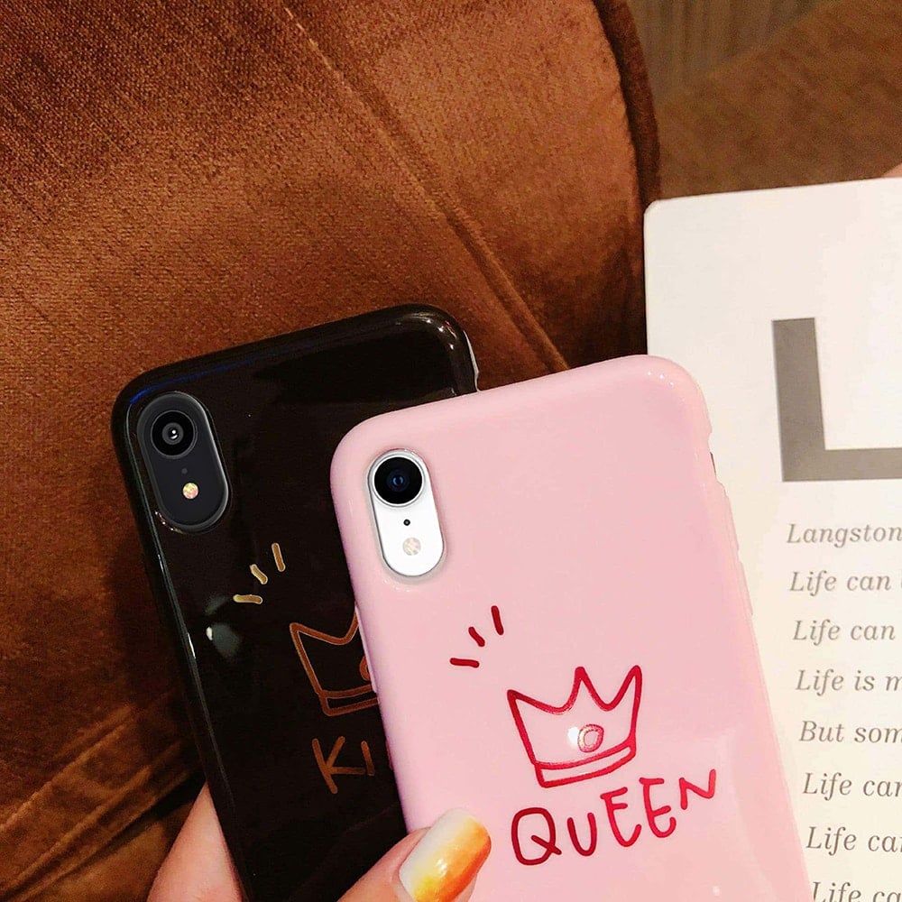 Obudowa iPhone XR dla par QUEEN etui dla niej QUEEN