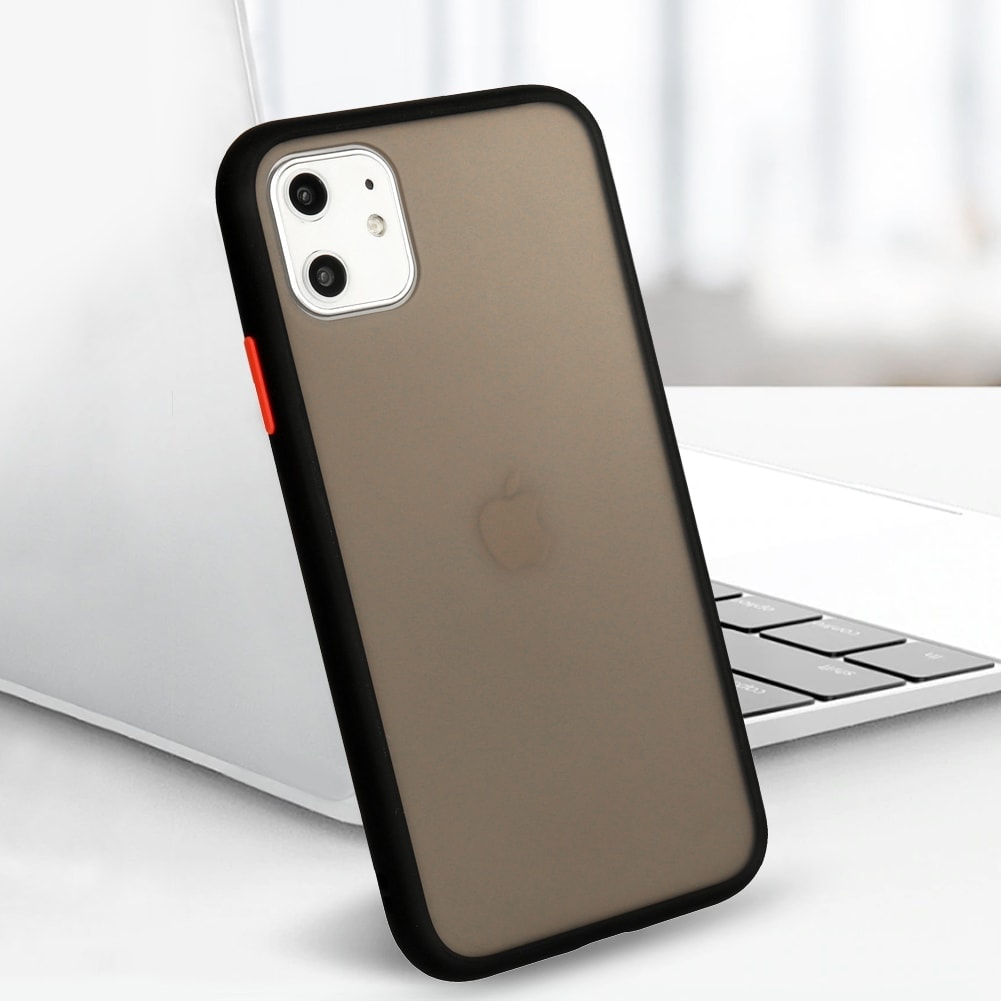 Etui do iPhone 11 Pro półprzeźroczyste matowe z ochroną aparatu, czarne