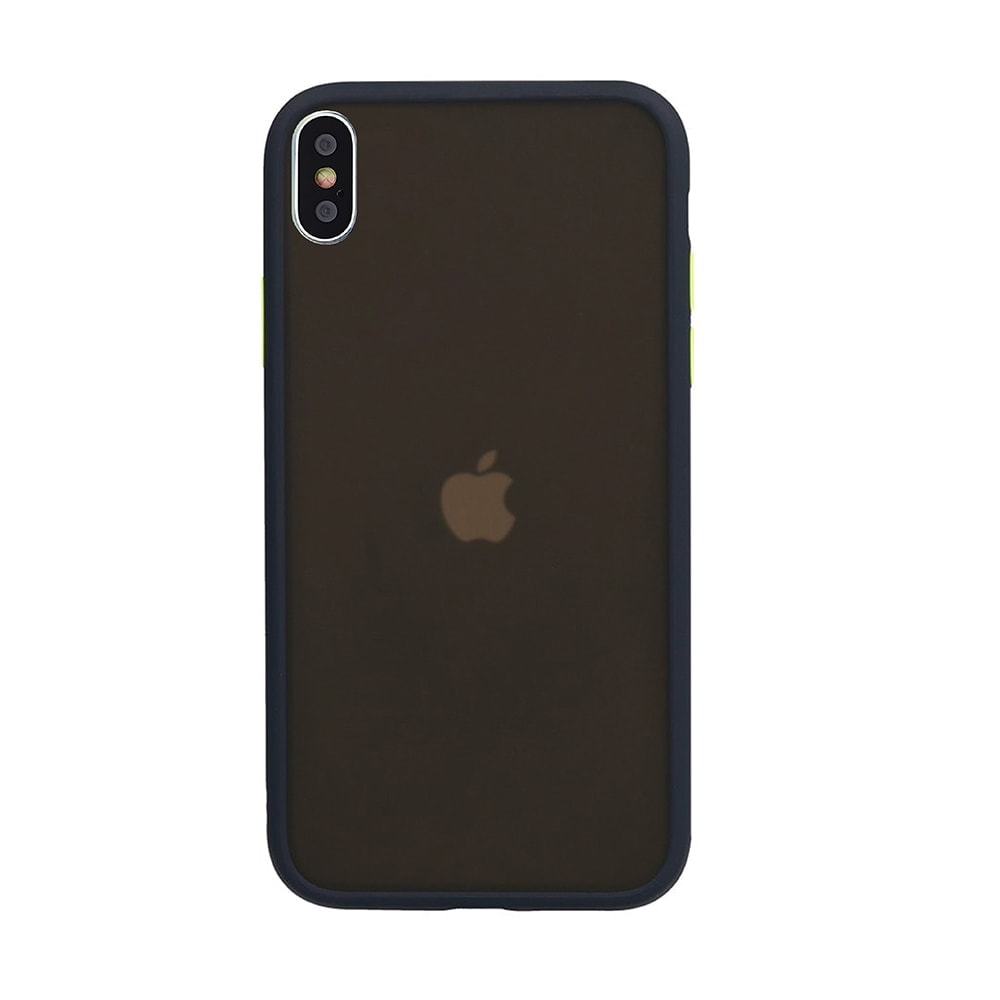 Etui do iPhone X/XS półprzeźroczyste matowe z ochroną aparatu, czarne