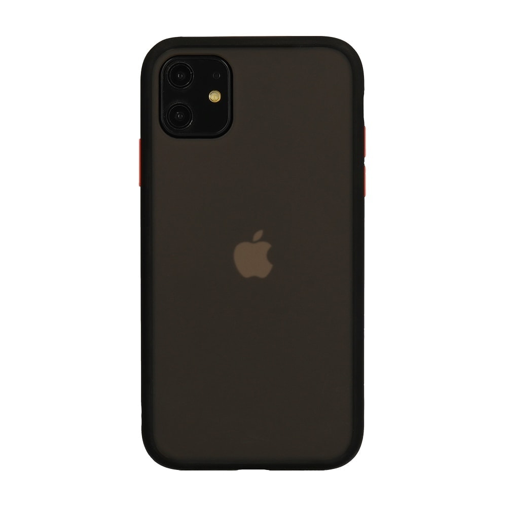 Etui do iPhone 11 Pro półprzeźroczyste matowe z ochroną aparatu, czarne