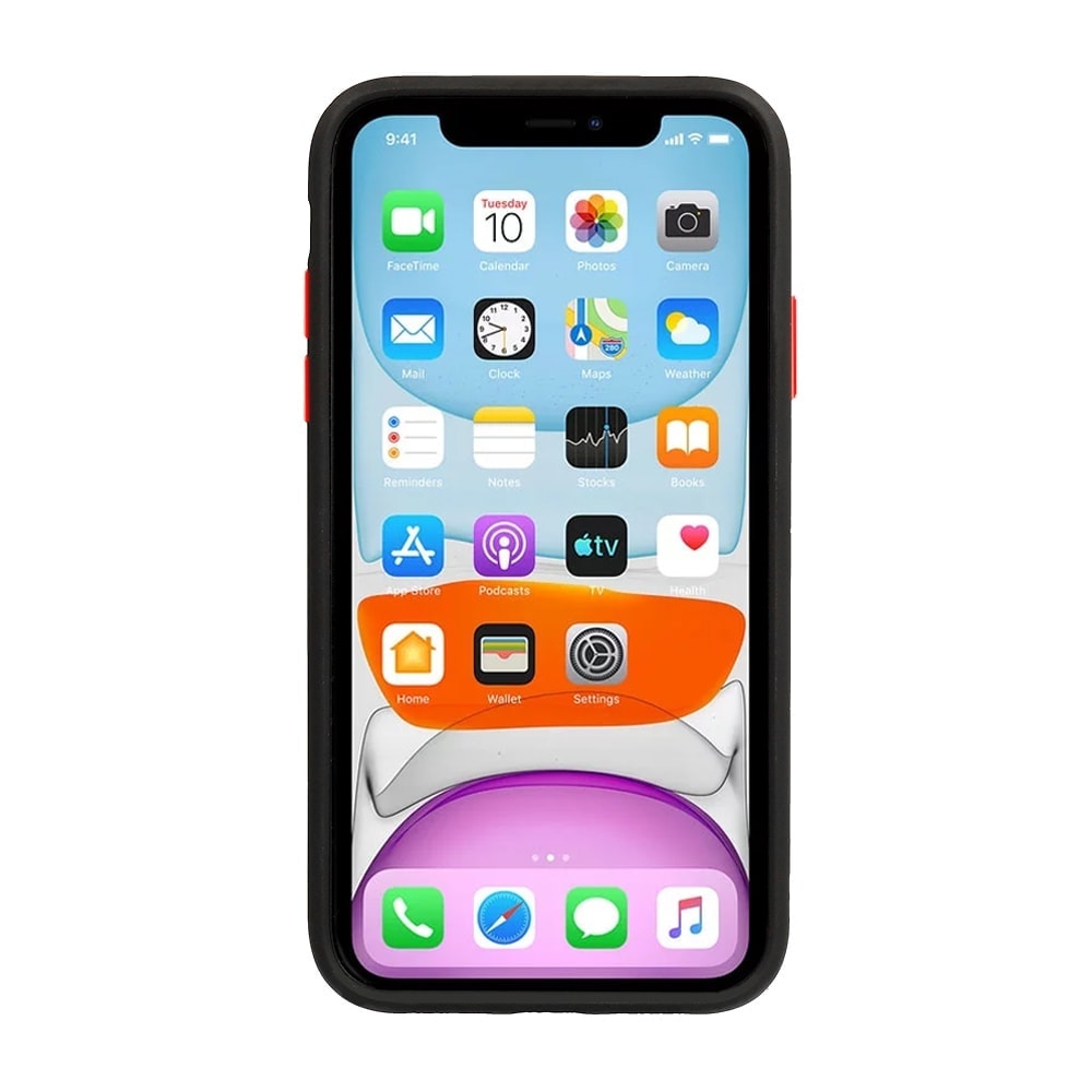 Etui do iPhone 11 Pro półprzeźroczyste matowe z ochroną aparatu, czarne