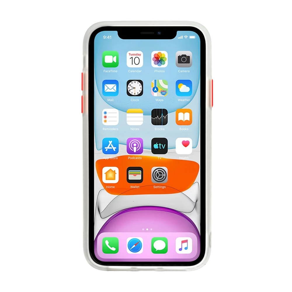 Etui do iPhone 12 Pro Max przeźroczyste silikonowe z kolorowymi przyciskami