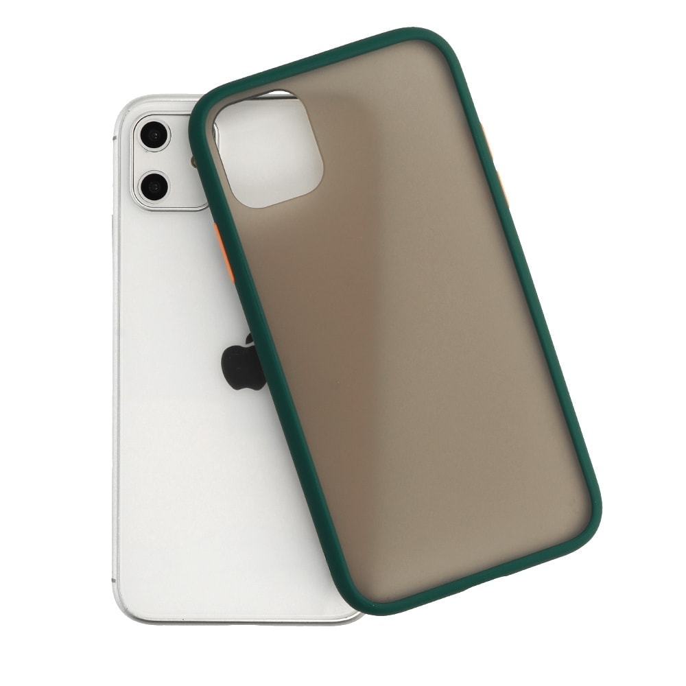 Ochronne stylowe etui z kolorowymi przyciskami do iPhone XR, zielone