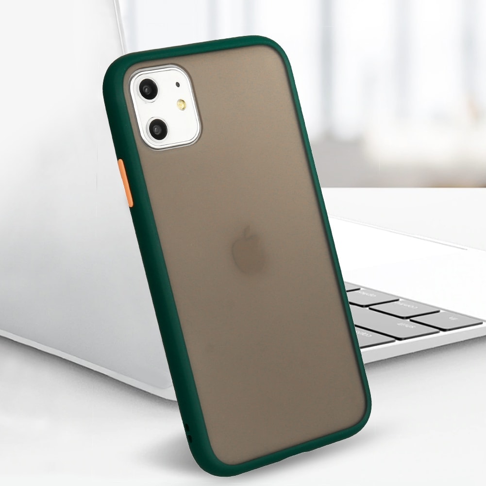 Ochronne stylowe etui z kolorowymi przyciskami do iPhone XR, zielone