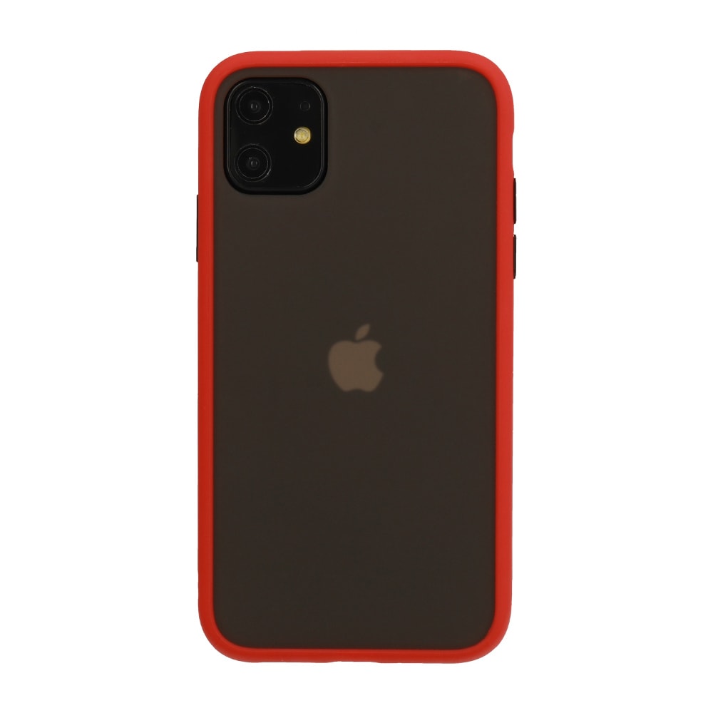Etui do iPhone 12 Mini czerwone silikonowe z kolorowymi przyciskami