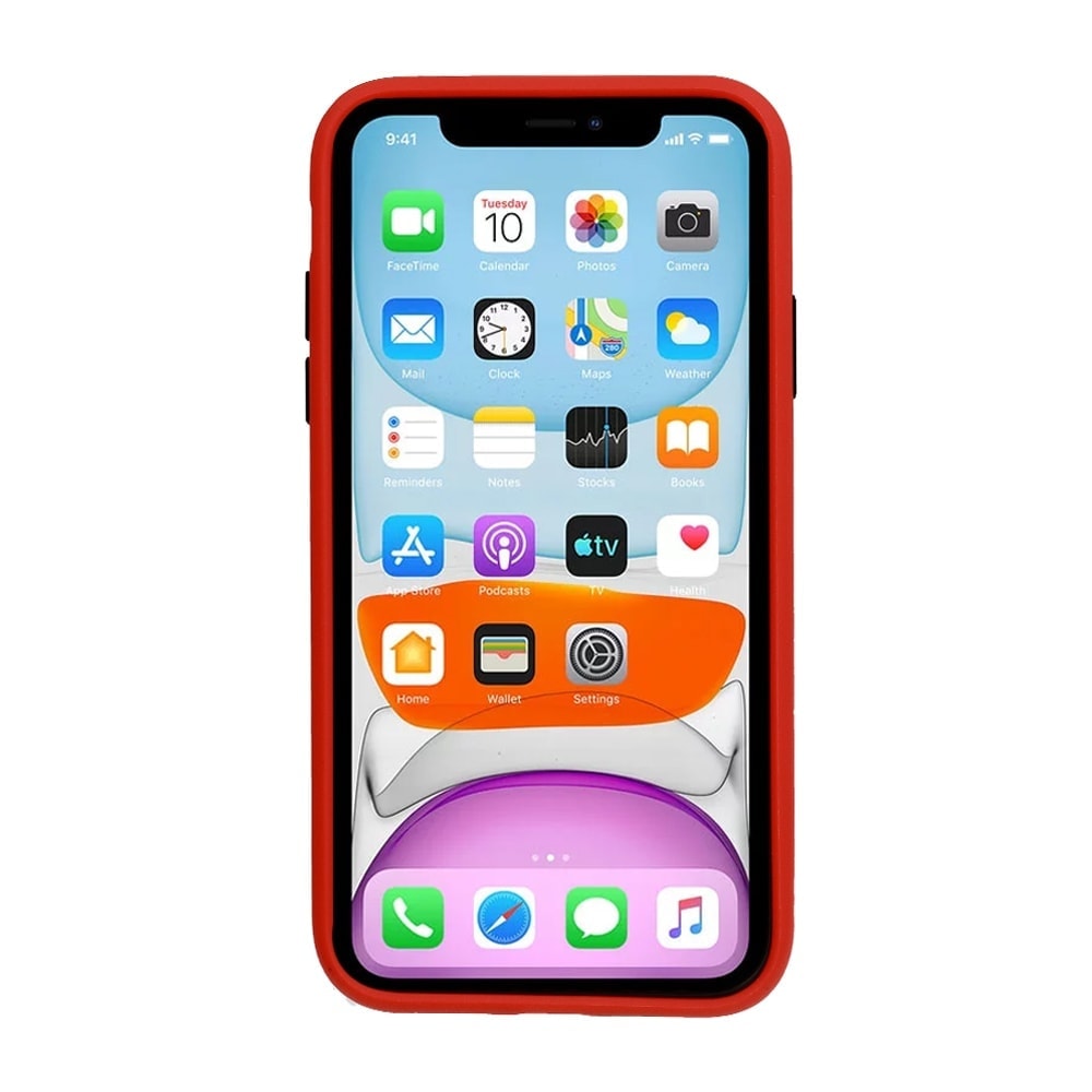 Etui do iPhone X/XS kolorowe przyciski, czerwone