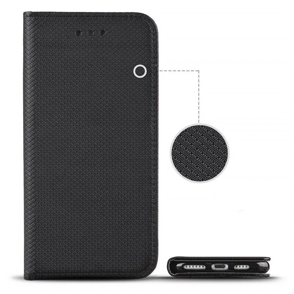 Etui do iPhone 12 książkowe na magnes z trwałego niebrudzącego się materiału, czarne