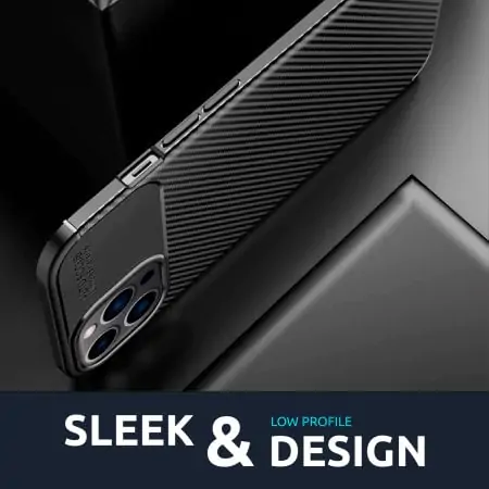 Etui do iPhone 13 Pro Max eleganckie karbonowe, czarne