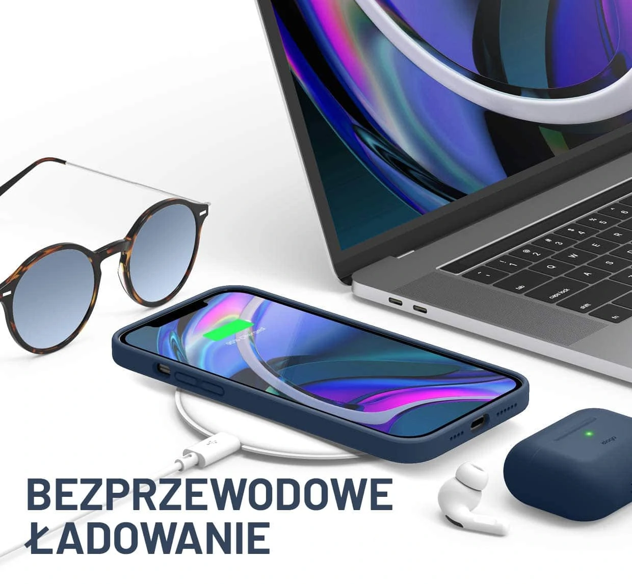 Etui do iPhone 13 Mini silikonowe z mikrofibrą soft touch z osłoną na aparat, granatowe