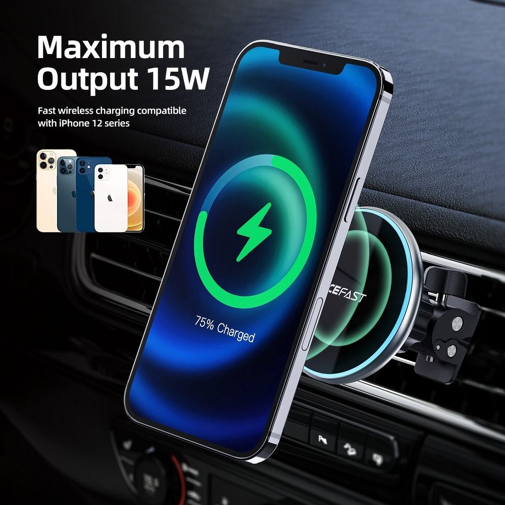 Uchwyt ładujący z MagSafe, szybkie ładowanie bezprzewodowe 15W, do kratki