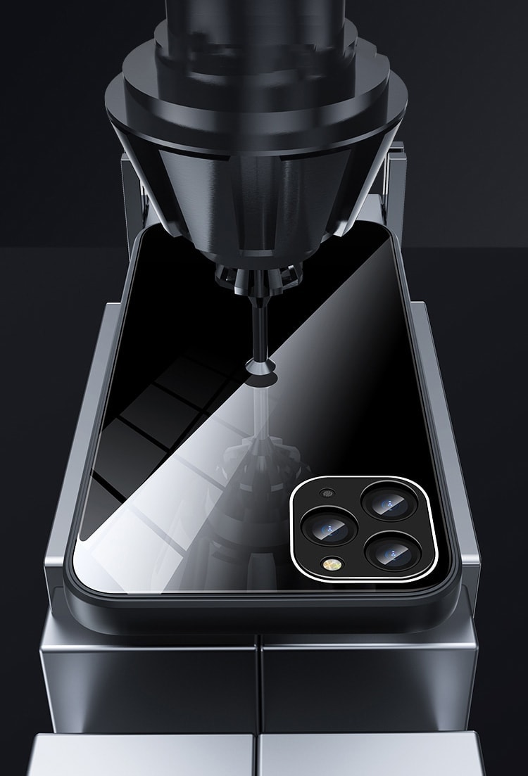 Etui do iPhone 12 Pro szklany tył stylowe czarne