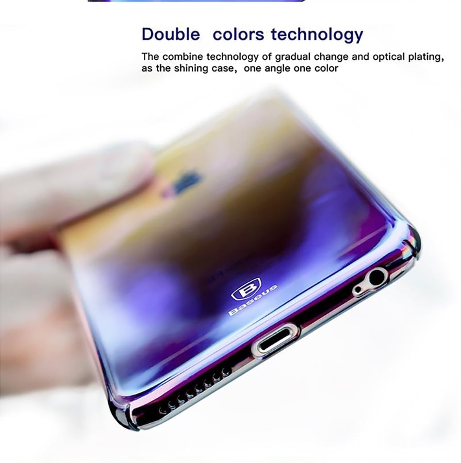 Etui do iPhone X/XS refleks świetlny, niebieska obudowa gradient kejs