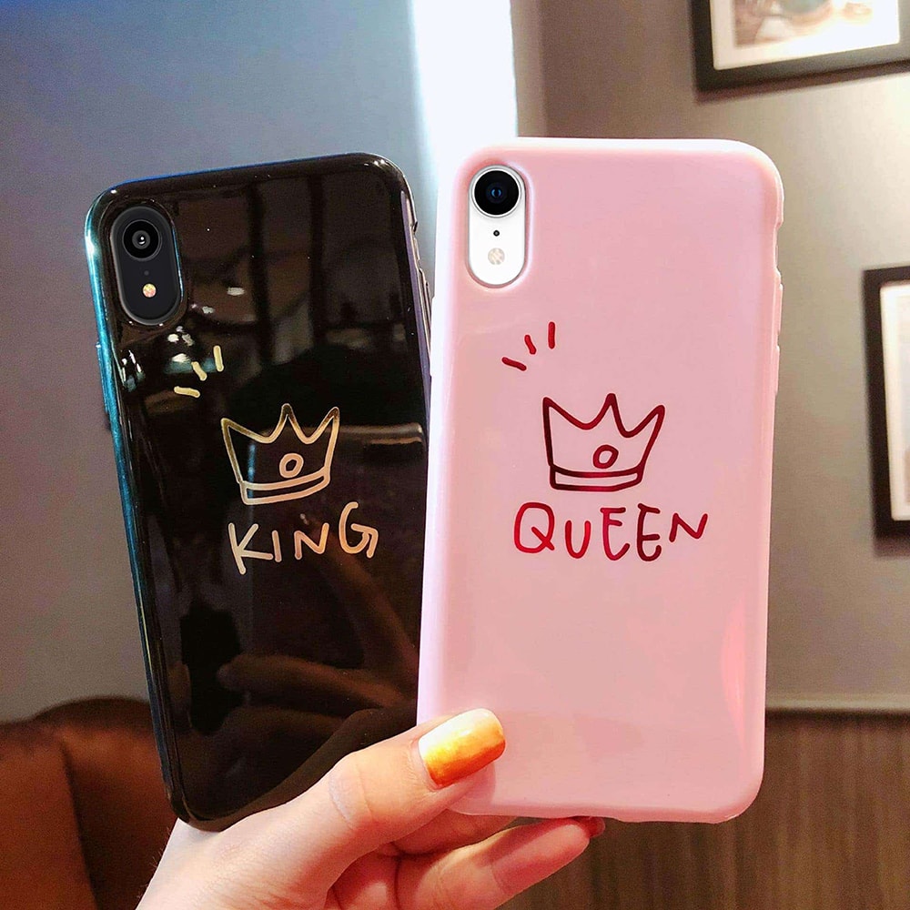 Obudowa iPhone XR dla par QUEEN etui dla niej QUEEN