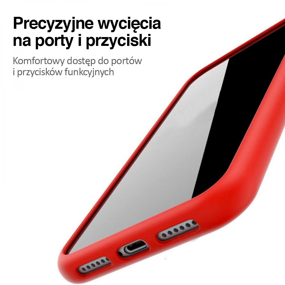 Etui do iPhone 11 półprzeźroczyste matowe z ochroną aparatu, czerwone