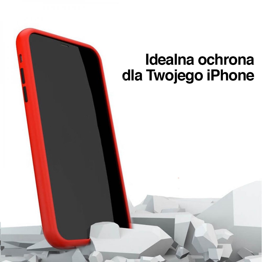 Etui do iPhone 11 półprzeźroczyste matowe z ochroną aparatu, czerwone