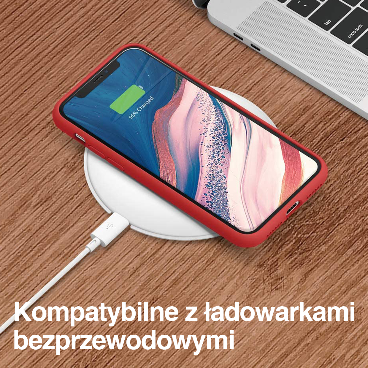 Etui do iPhone 11 silikonowe z mikrofibrą soft touch z osłoną na aparat, czerwone