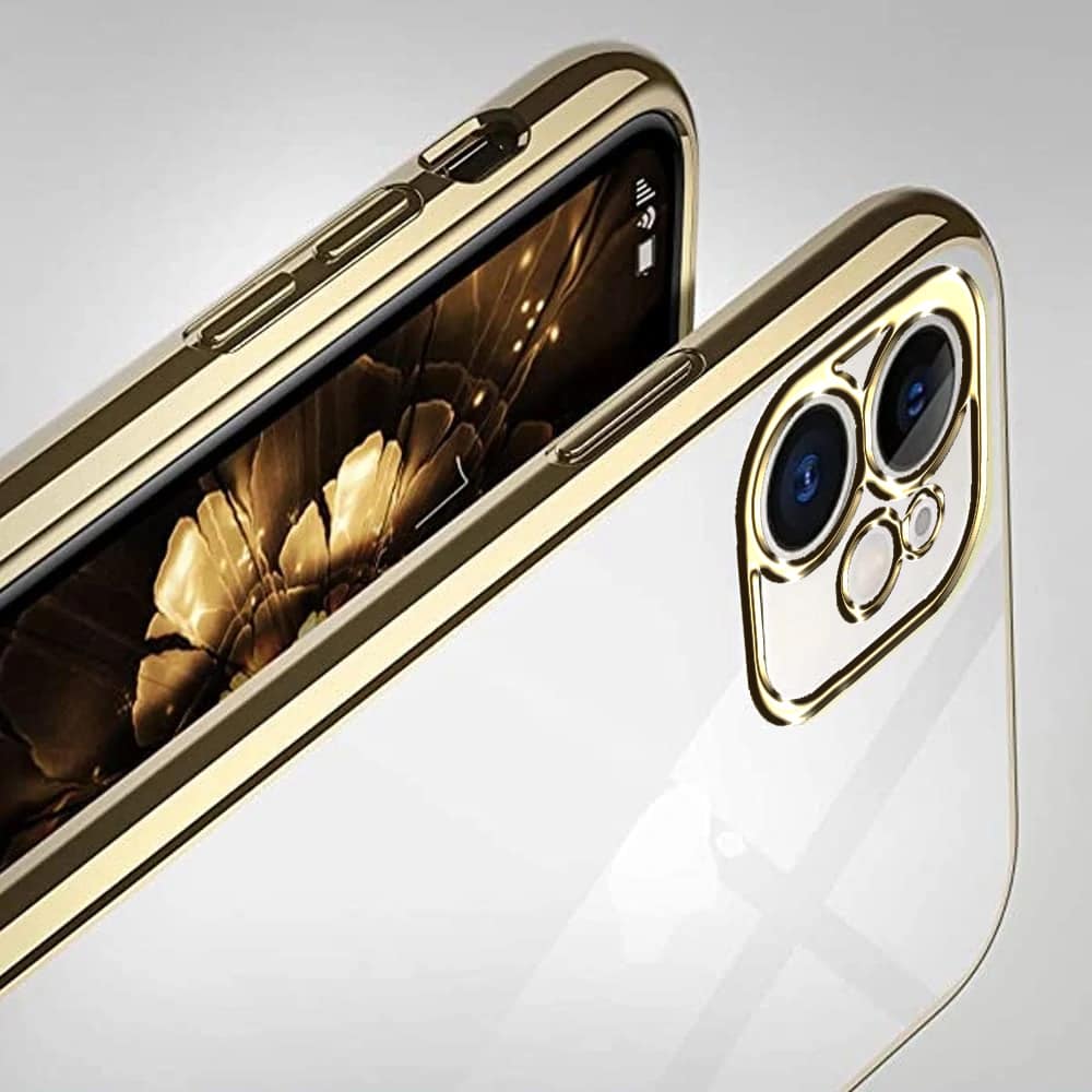 Etui do iPhone 12 slim golden z osłoną kamery, złote (OUTLET)