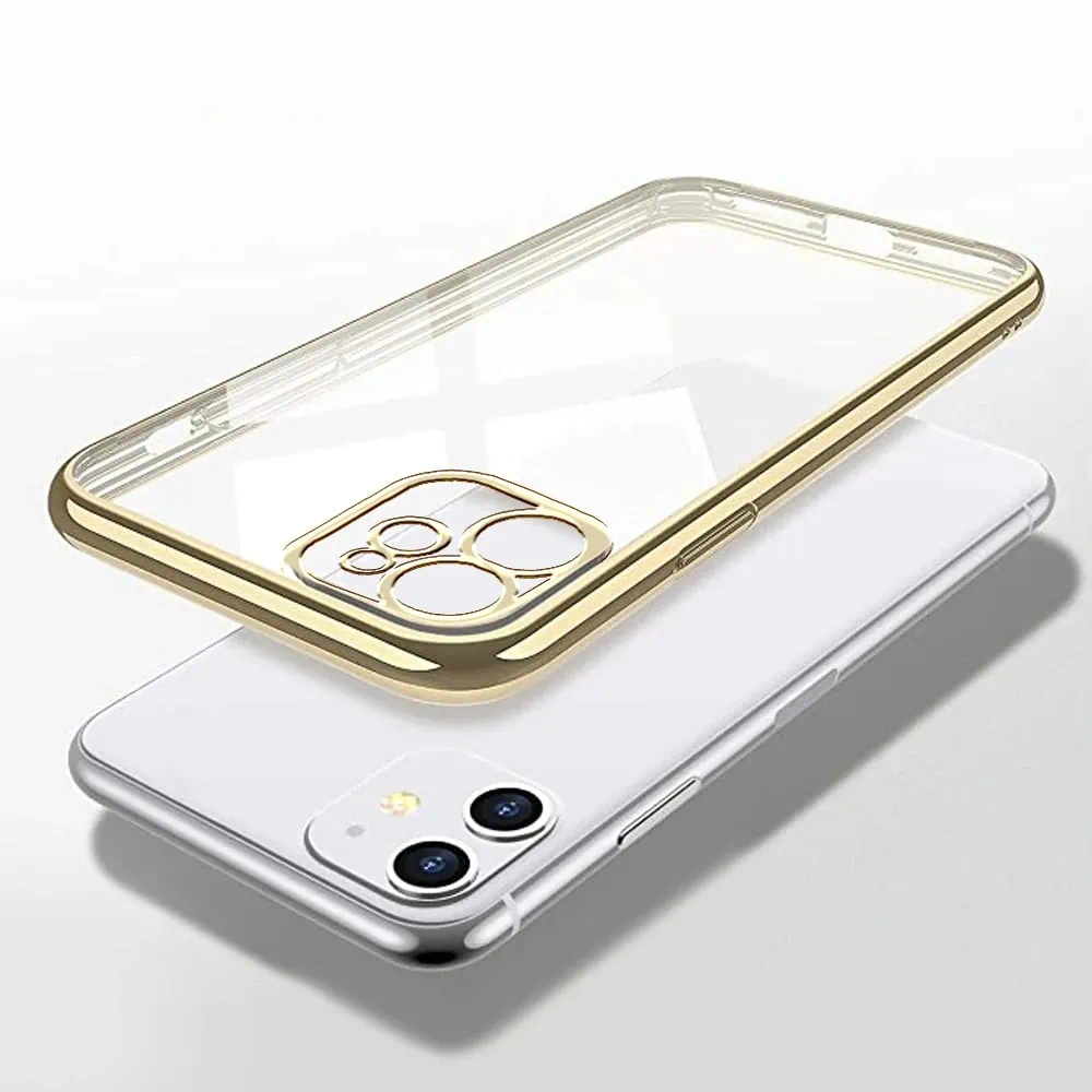 Etui do iPhone 12 slim golden z osłoną kamery, złote (OUTLET)