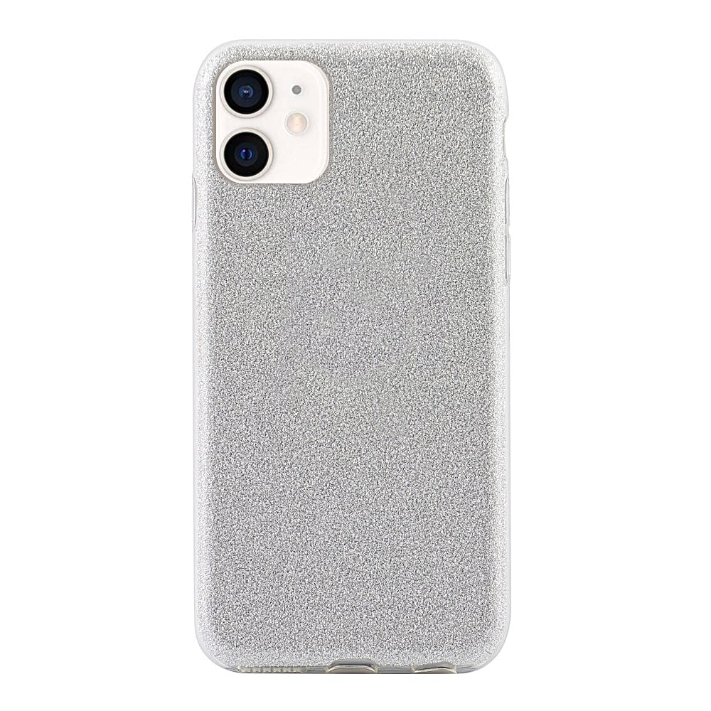 Etui do iPhone 12 brokatowe silikonowe srebrne