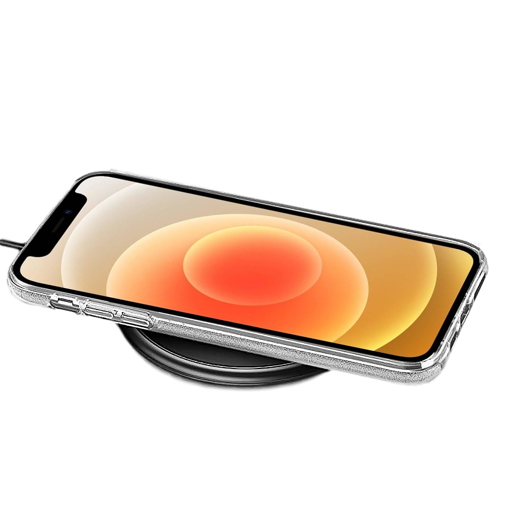 Etui do iPhone 12 brokatowe silikonowe srebrne