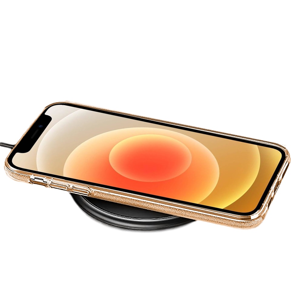 Etui do iPhone 12 Pro brokatowe silikonowe, różowe