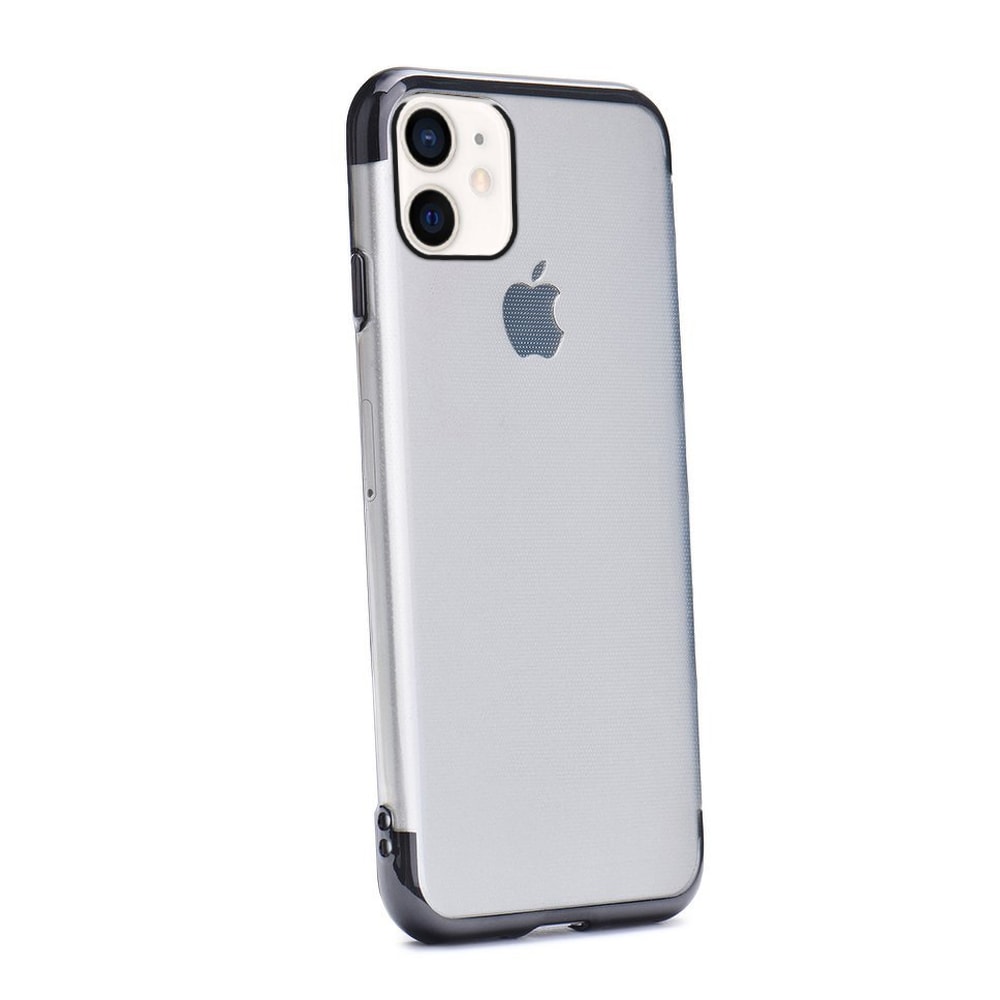Etui do iPhone 12 Pro transparentne premium z czarnymi bokami