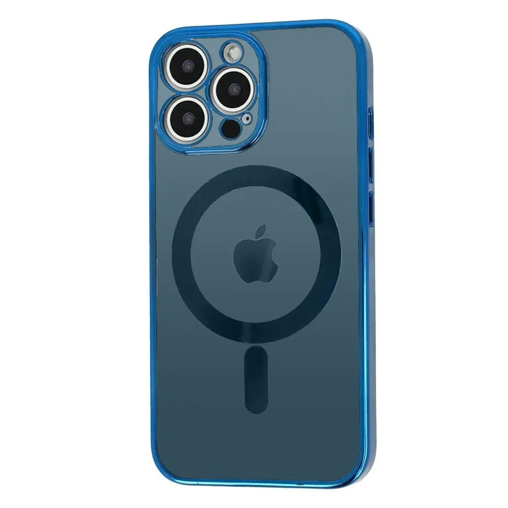 Etui do iPhone 12 Pro Max premium blue MagSafe z osłoną kamery, niebieskie (OUTLET)
