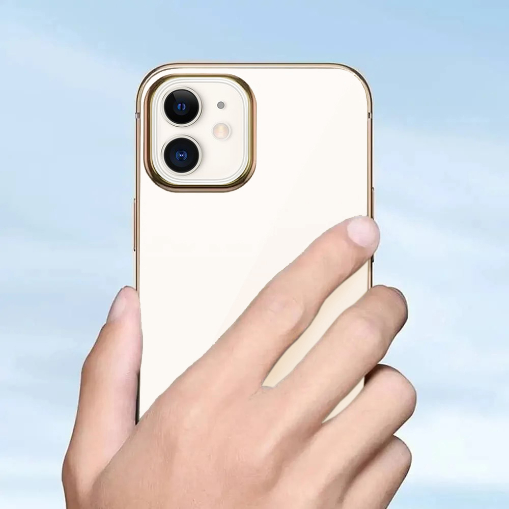 Etui do iPhone 12 Slim gold dream przeźroczyste czerwone złoto