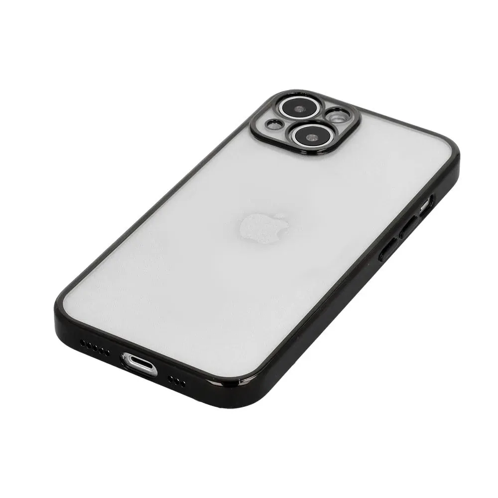 Etui do iPhone 13 slim black z osłoną kamery, czarne grafitowe (OUTLET)