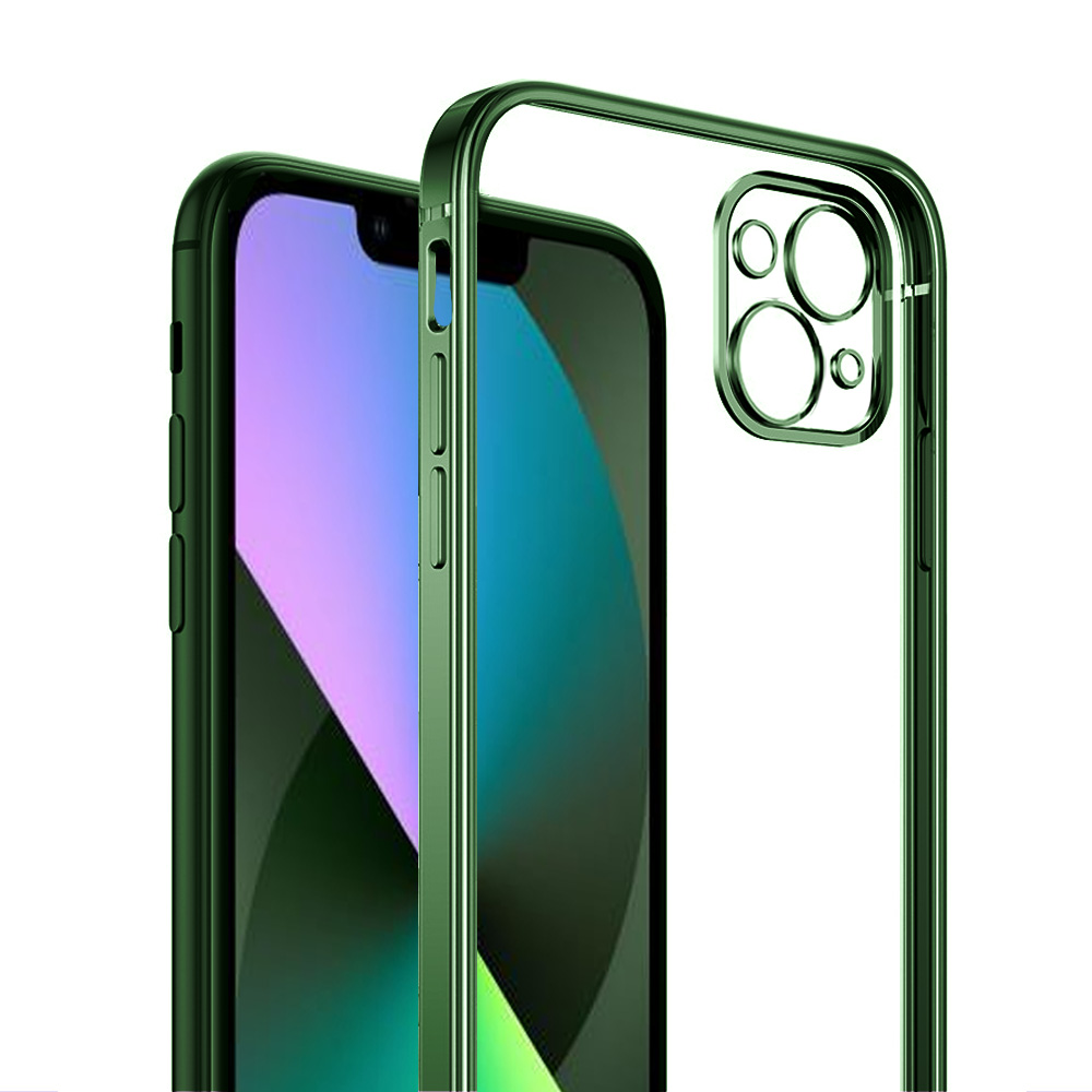 Etui do iPhone 13 slim green z osłoną kamery, ciemno zielone (OUTLET)