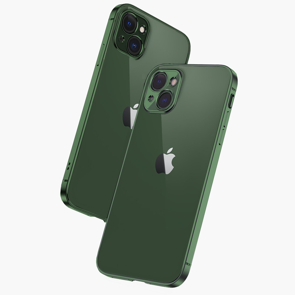 Etui do iPhone 13 slim green z osłoną kamery, ciemno zielone (OUTLET)