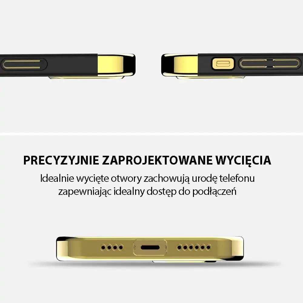 Etui do iPhone 11 Pro eleganckie cienkie ze zdobieniami i widocznym logo, czarne
