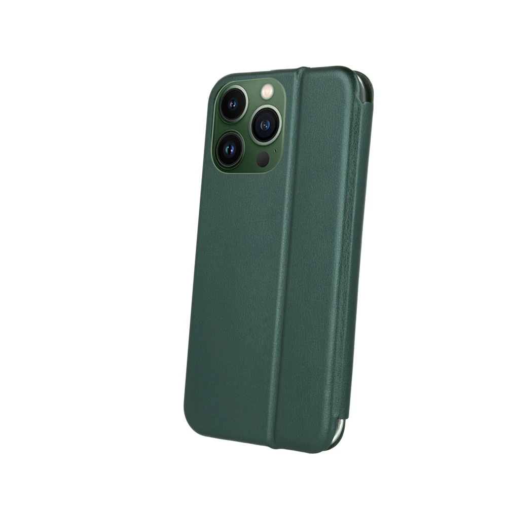 Etui do iPhone 13 Pro Max klasyczne z magnetyczną klapką, ciemnozielone