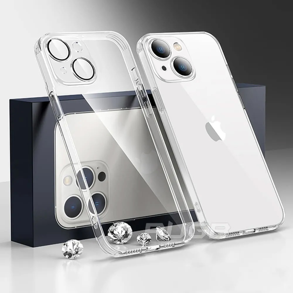 Etui do iPhone 13 Premium Protect Full Cover z osłoną kamery i obiektywów 9H, przeźroczyste (OUTLET)