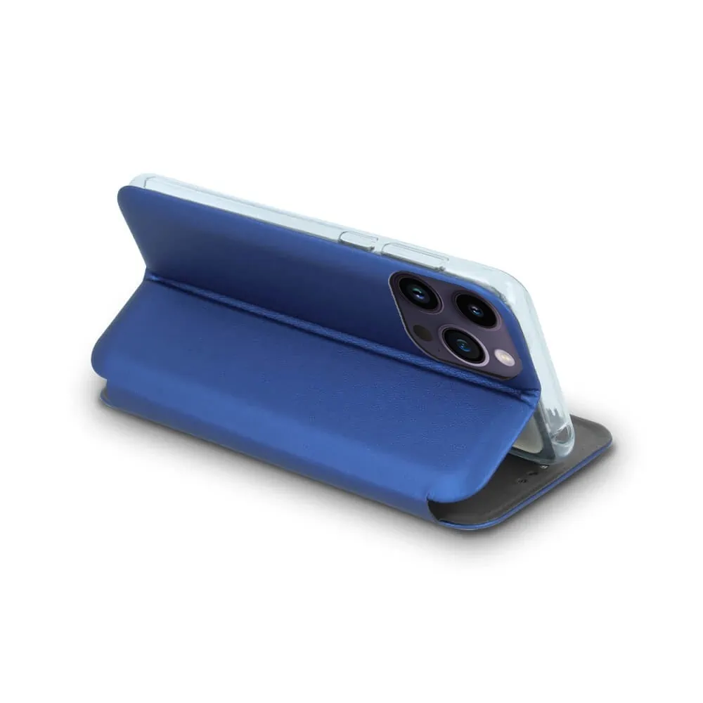 Etui do iPhone 13 Pro Max klasyczne z magnetyczną klapką, niebieskie