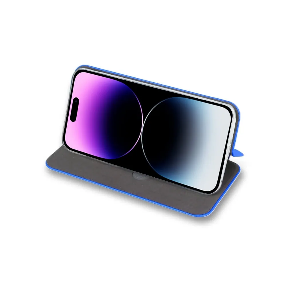 Etui do iPhone 13 Pro Max klasyczne z magnetyczną klapką, niebieskie