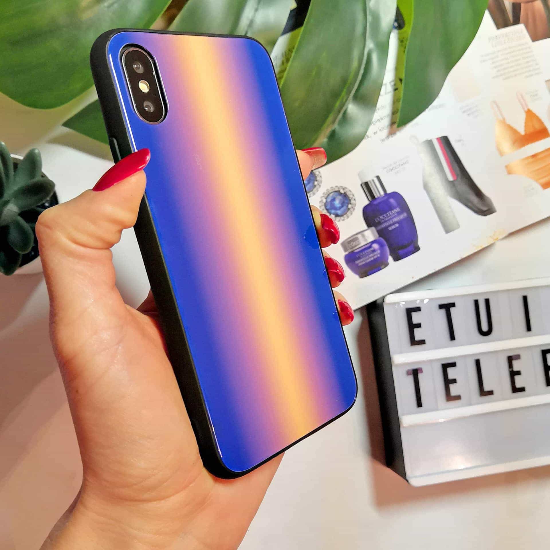 Etui do iPhone X/XS oryginalne szklane żółte