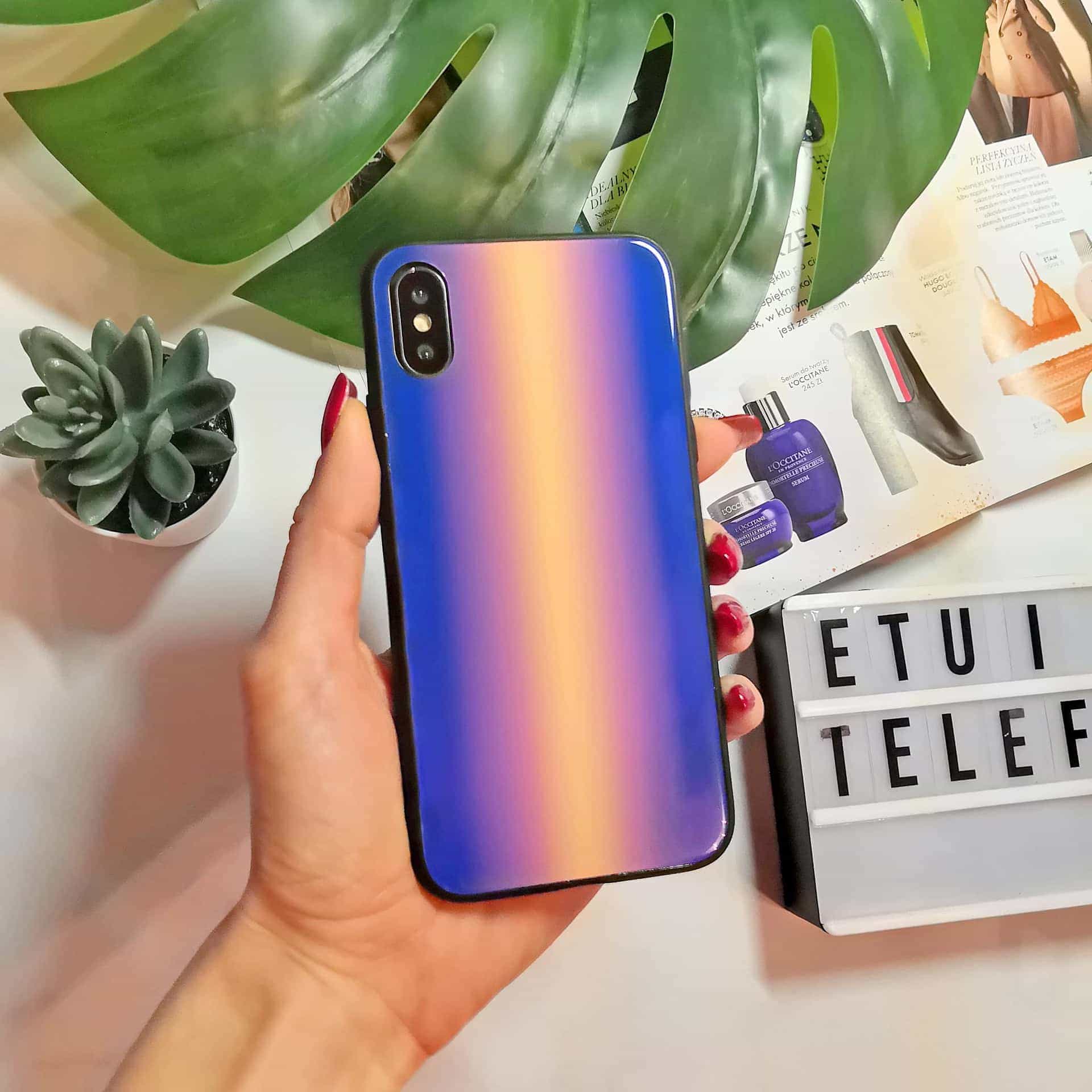 Etui do iPhone X/XS oryginalne szklane żółte