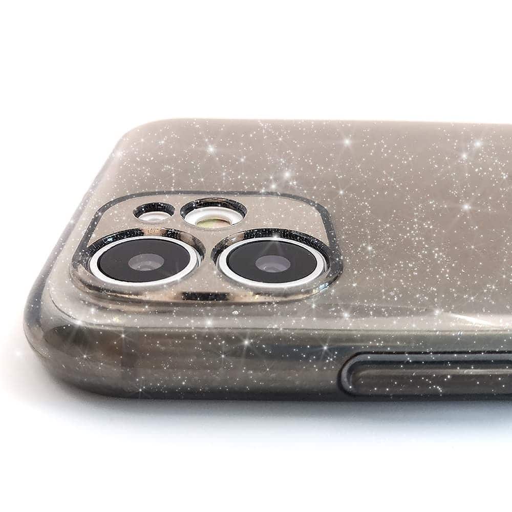 Etui do iPhone 11 z brokatem Liquid Crystal przeźroczyste przyciemnione dark glitter