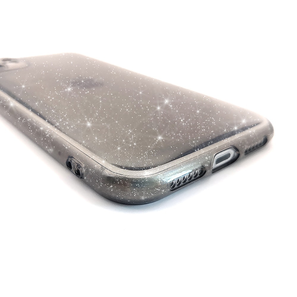 Etui do iPhone 11 z brokatem Liquid Crystal przeźroczyste przyciemnione dark glitter